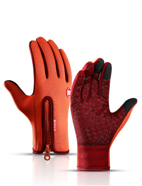 Guantes de invierno para pantalla táctil, para motocicleta, deslizantes, impermeables, deportivos, con forro polar