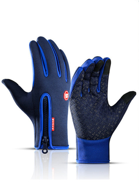 Guantes de invierno para pantalla táctil, para motocicleta, deslizantes, impermeables, deportivos, con forro polar