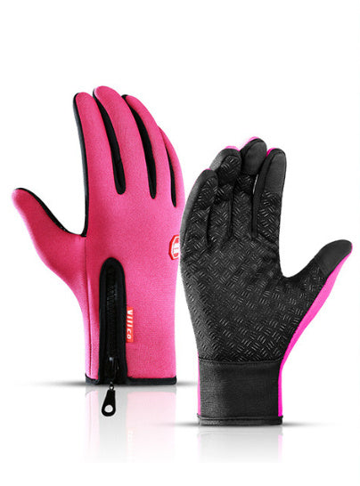 Guantes de invierno para pantalla táctil, para motocicleta, deslizantes, impermeables, deportivos, con forro polar