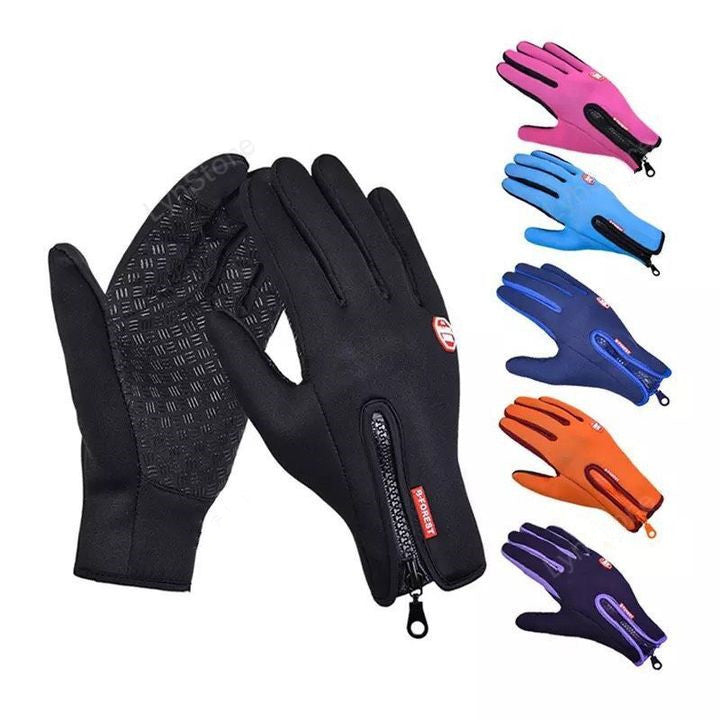 Guantes de invierno para pantalla táctil, para motocicleta, deslizantes, impermeables, deportivos, con forro polar