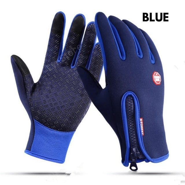Guantes de invierno para pantalla táctil, para motocicleta, deslizantes, impermeables, deportivos, con forro polar