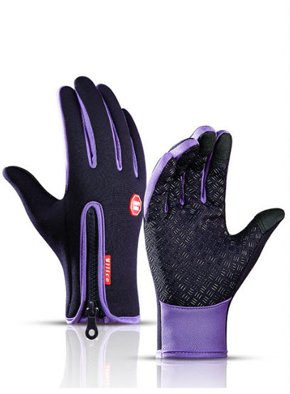 Guantes de invierno para pantalla táctil, para motocicleta, deslizantes, impermeables, deportivos, con forro polar