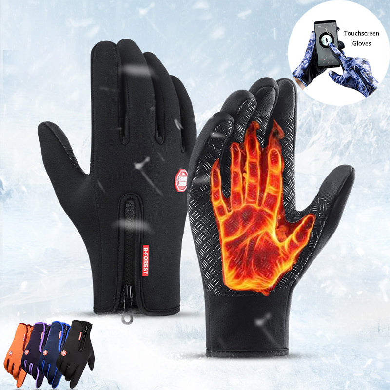 Guantes de invierno para pantalla táctil, para motocicleta, deslizantes, impermeables, deportivos, con forro polar