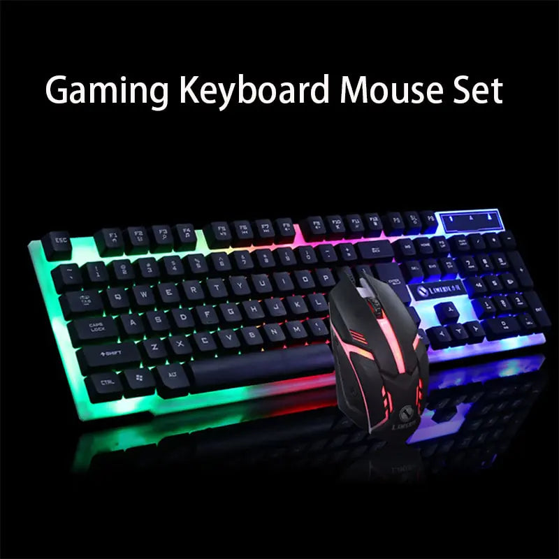 Gaming Wired Keyboard and Mouse Set with LED Lights