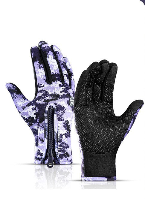 Guantes de invierno para pantalla táctil, para motocicleta, deslizantes, impermeables, deportivos, con forro polar