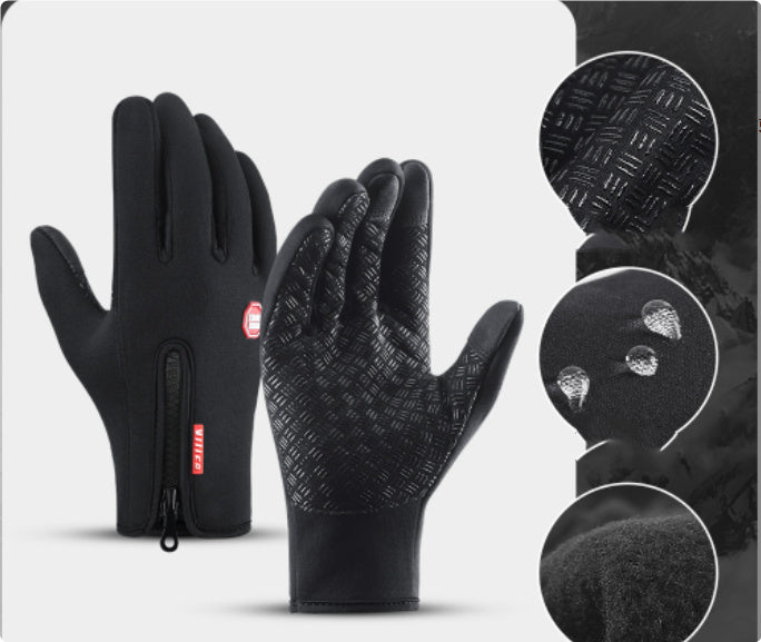 Guantes de invierno para pantalla táctil, para motocicleta, deslizantes, impermeables, deportivos, con forro polar